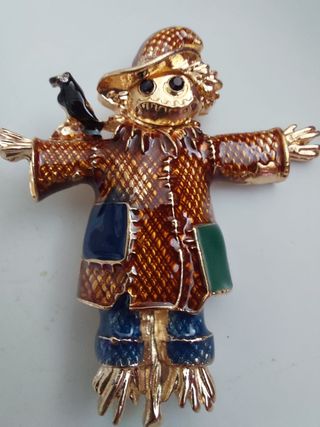 Broche espantapájaros cuervo tendencia bisutería