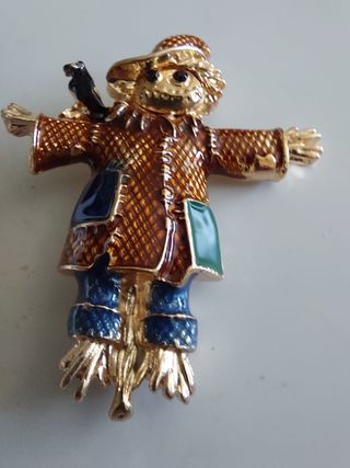 Broche espantapájaros cuervo tendencia bisutería