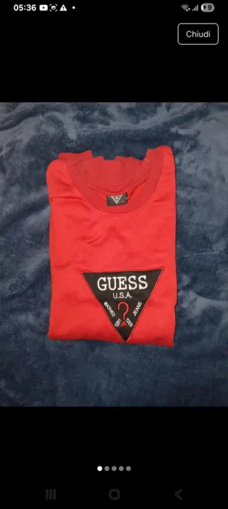 Felpa Guess USA Taglia L Rossa