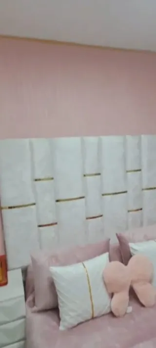 Cabecero doble tapizado blanco