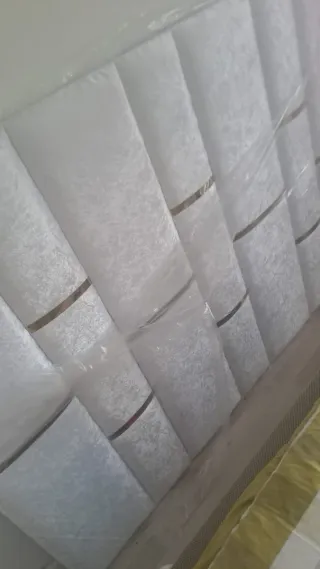 Cabecero doble tapizado blanco