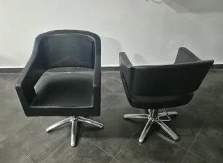 2 Sillones Peluquería Hidráulicos Negros