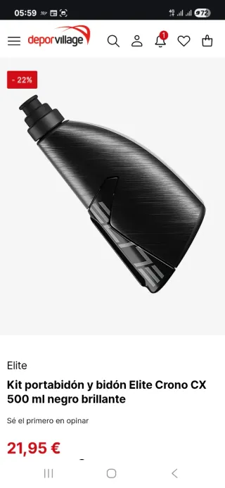 Elite Crono Cx Porta Bidón Negro sin usar