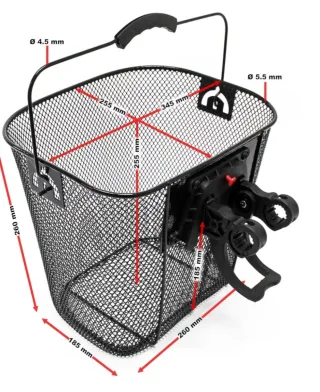 Cesta negra para bicicleta