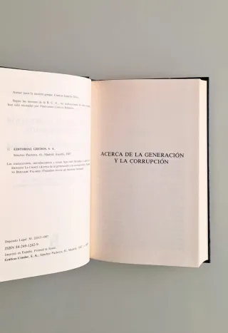 Acerca de la generación y la corrupción, Gredos