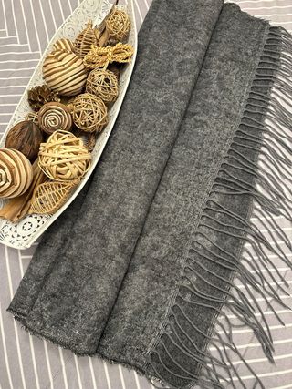 Bufanda Zara Larga Extrasuave Gris Mujer