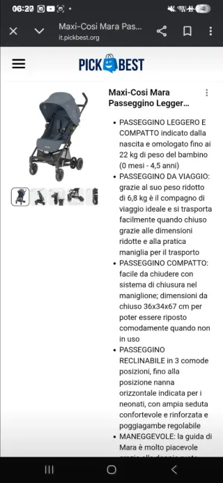 Passeggino leggero grigio