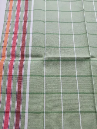 Canovaccio a quadri verde con bordi colorati