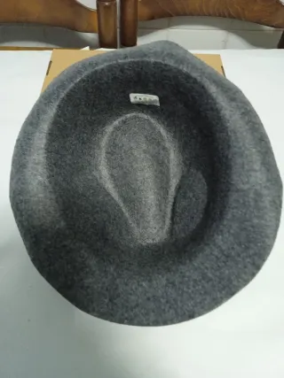 Sombrero estilo tirolés gris con pluma