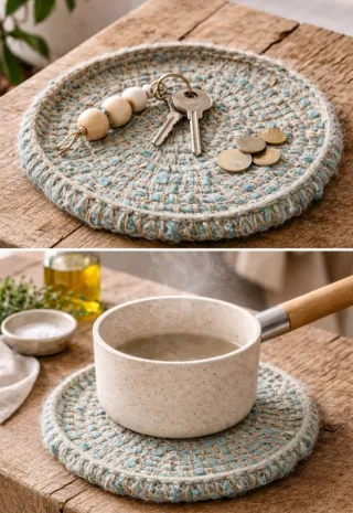 Vacía bolsillos / salvamanteles / decoración pared