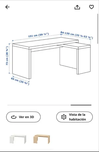 Escritorio Malm Extensible Ikea