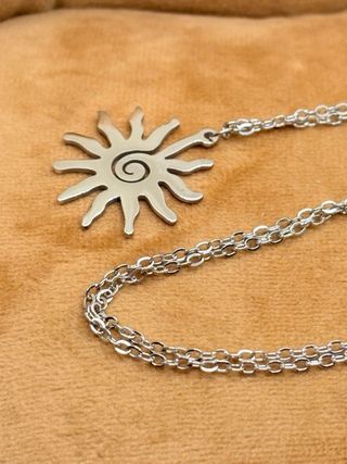 Collar mujer acero inoxidable sol hecho a mano