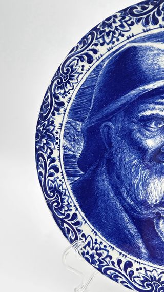 Piatto Delft Boch Frères vintage 29 cm