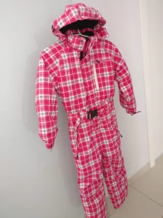 Mono impermeable niña rosa cuadros