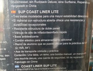 Bestway 65079 - Tabla Paddle Surf Hinchable Coast Liner Sup Lite 320x81x12 cm con Remo e Inflador