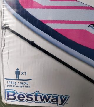 Bestway 65076 - Tabla Paddle Surf Hinchable Hydro-Force Long Tail 335x76x15 cm con Remo, Bomba y Bolsa