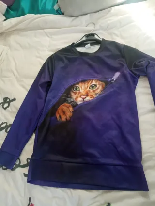 Camiseta gatito efecto cremallera T38