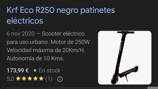 Krf Eco R250 negro patinete eléctrico