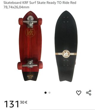 Skateboard KRF Surf Skate Ready TO Ride Red 78,74x26,04mm