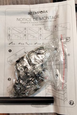 Estantería De Pared, Salón, Dormitorio, Librería 4 Bandejas Madera Oscura Metal Vintage 110X40X140Cm- Librería, Estantería Y Vitrina