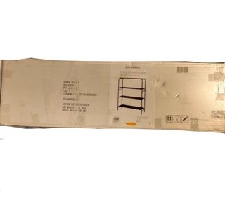 Estantería De Pared, Salón, Dormitorio, Librería 4 Bandejas Madera Oscura Metal Vintage 110X40X140Cm- Librería, Estantería Y Vitrina