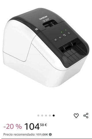 Brother QL-800 - Impresora de Etiquetas (térmica Directa, 300x600 dpi, Centro, Izquierda, Negro, Rojo, Raster_P, alámbrico)