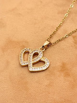 Collar Corazones Acero Inoxidable Hecho a Mano