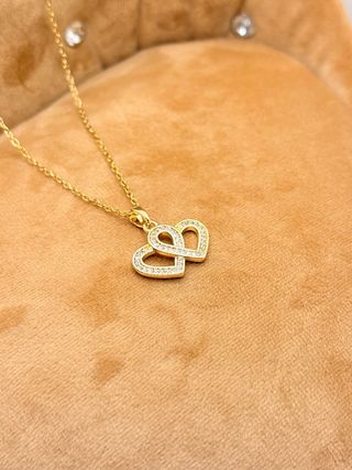 Collar Corazones Acero Inoxidable Hecho a Mano