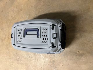 Transportín gato azul y gris