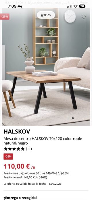 Mesa de centro madera