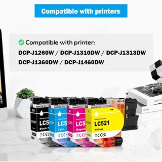 TONTINTA LC521 pack 4 Brother DCP-J1260W BCMY