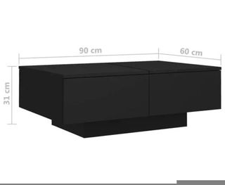 Mesa centro negra 90x60x31 - vidaXL