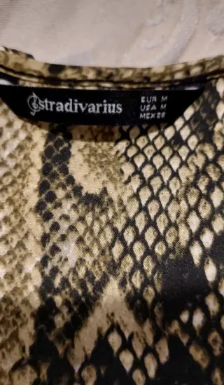 Blusa effetto pitonato beige e marrone