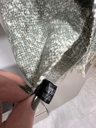 Poncho Talla Única Verde y Gris