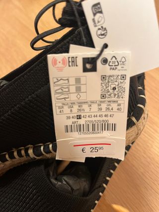 Alpargatas Tejido Punto Negras - 2 pares