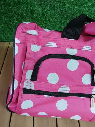 Rockland Bolsa de Lona con Ruedas Rosa Lunares