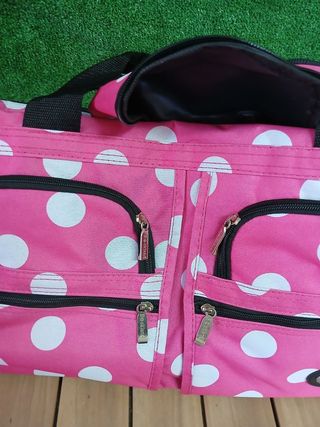 Rockland Bolsa de Lona con Ruedas Rosa Lunares