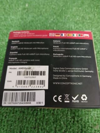 Conceptronic Webcam fhd amdis 1080p USB,