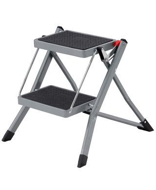 SONGMICS GSL002GY01 Escalera de 2 peldaños Plegabl