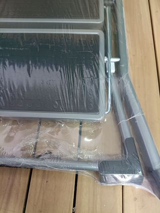 SONGMICS GSL002GY01 Escalera de 2 peldaños Plegabl