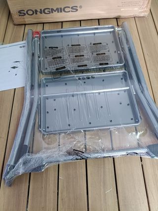 SONGMICS GSL002GY01 Escalera de 2 peldaños Plegabl