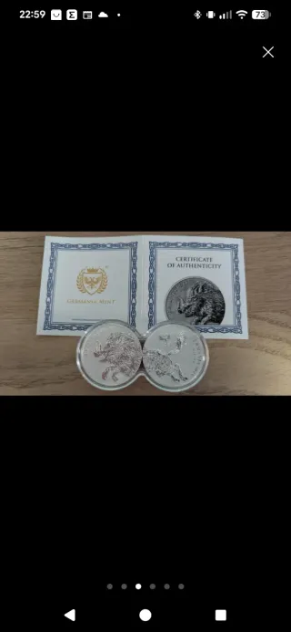 Moneda Plata 1 Oz x2 Gullinbursti Germania Mint