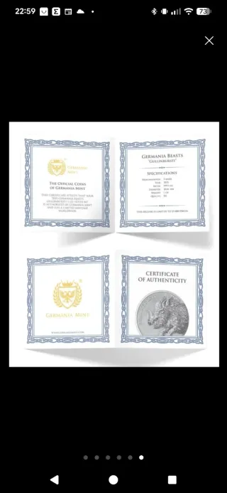 Moneda Plata 1 Oz x2 Gullinbursti Germania Mint