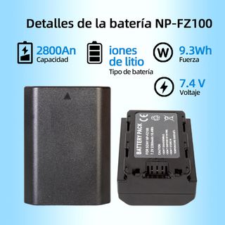 YUEFANSEN NP‑FZ100 BATERIA 2280mAh cargador BC‑QZ1