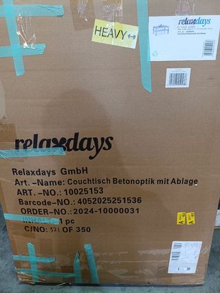 Mesa de centro efecto de hormigón Relaxdays