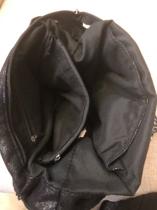 Borsa similpelle scamosciata nera