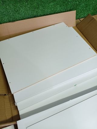 VASAGLE Mesita de Noche, Mesa Auxiliar con Cajón, Asa, Compartimento Abierto, para Dormitorio, Salón, Blanco Nube LET619T14