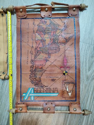 Mapa de cuero de Argentina para colgar