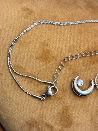 Collar Luna Acero Inoxidable Circonita mujer