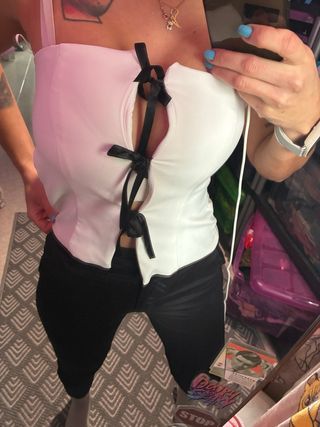 Top palabra de honor con lazo, Zara